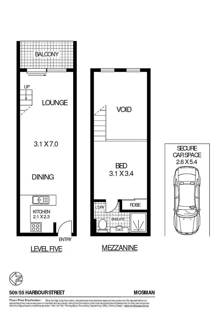 Floorplan of Homely apartment listing, 509/55 Harbour Street, Mosman NSW 2088