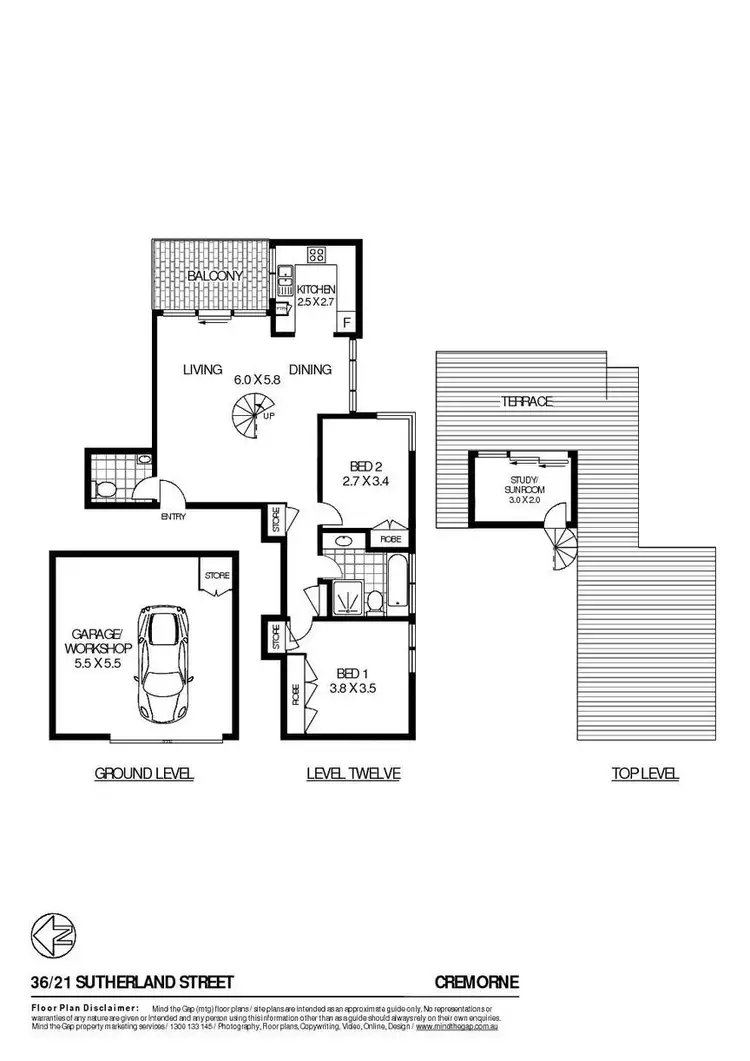 Floorplan of Homely apartment listing, 36/21 Sutherland Street, Cremorne NSW 2090