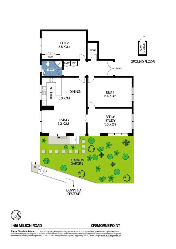 Floorplan of Homely apartment listing, 1/56 Milson Road, Cremorne Point NSW 2090