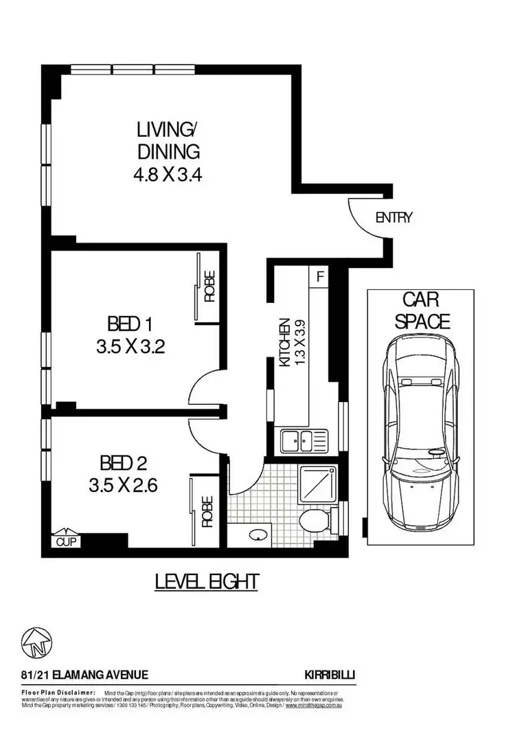 Floorplan of Homely apartment listing, 81/21 Elamang Avenue, Kirribilli NSW 2061
