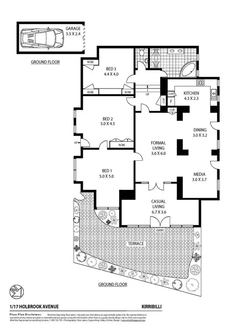 Floorplan of Homely apartment listing, 1/17 Holbrook Avenue, Kirribilli NSW 2061