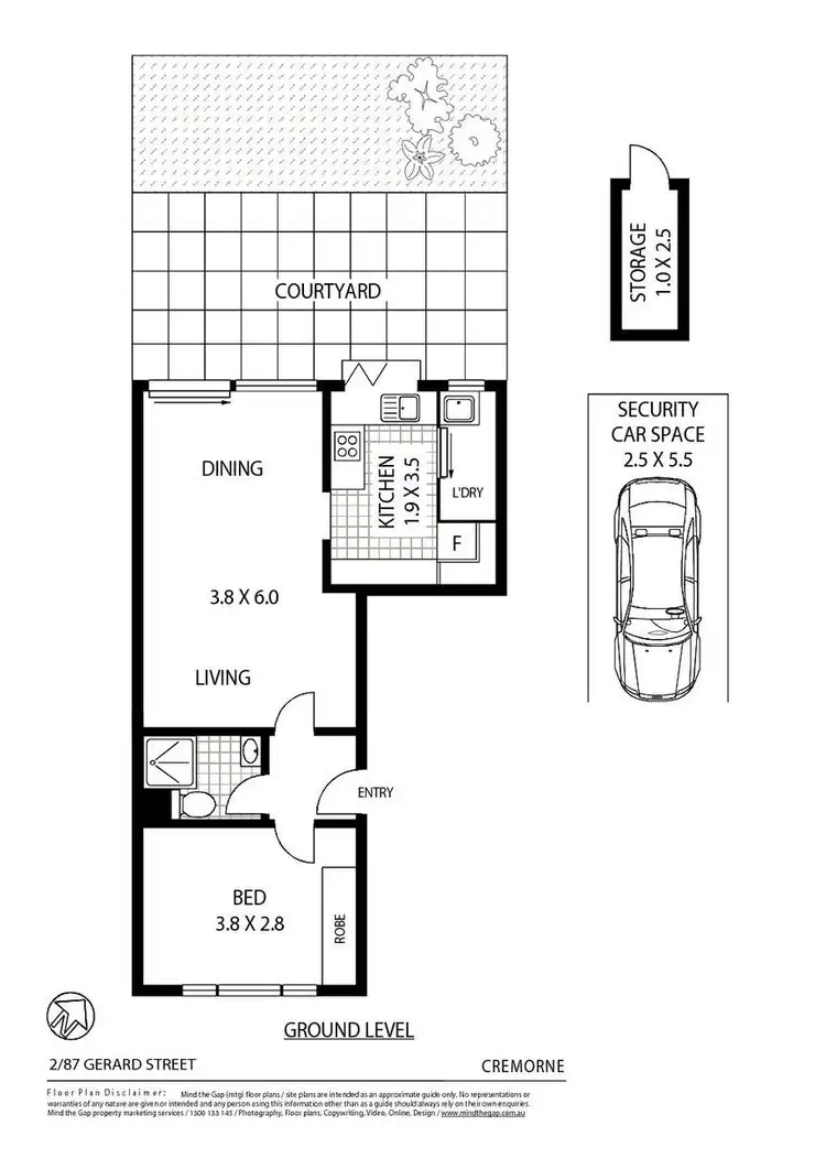 Floorplan of Homely apartment listing, 2/87 Gerard Street, Cremorne NSW 2090