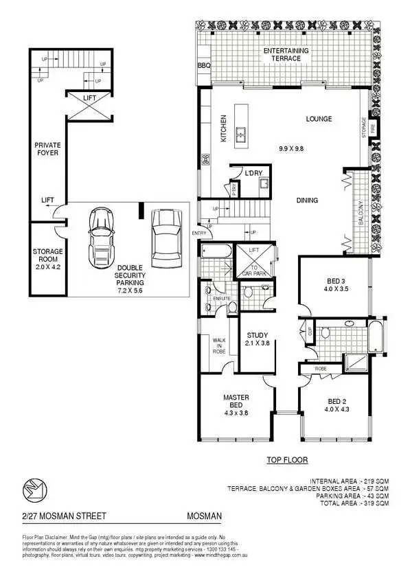 Floorplan of Homely apartment listing, 2/27 Mosman Street, Mosman NSW 2088