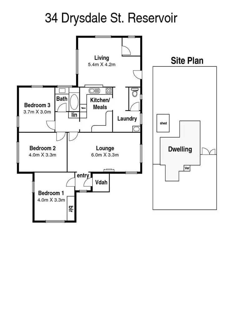 Floorplan of Homely house listing, 34 Drysdale Street, Reservoir VIC 3073