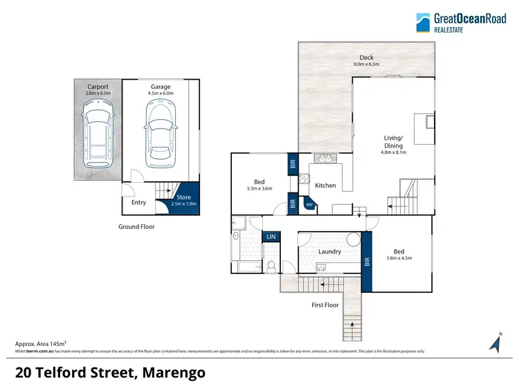Floorplan of Homely house listing, 20 Telford Street, Marengo VIC 3233