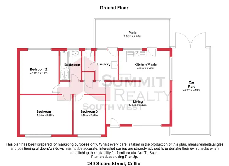 Floorplan of Homely house listing, 249 Steere Street, Collie WA 6225