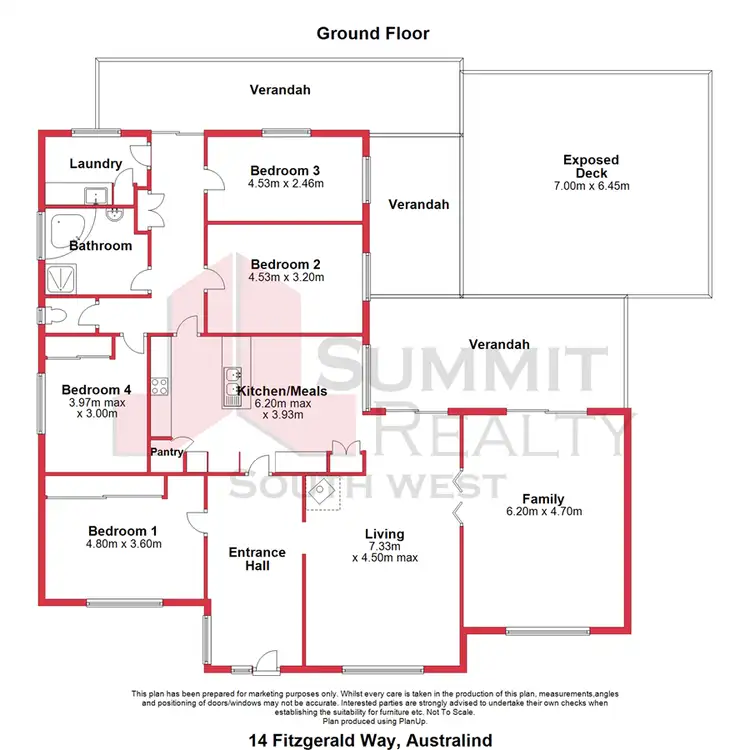 Floorplan of Homely house listing, 14 Fitzgerald Way, Australind WA 6233