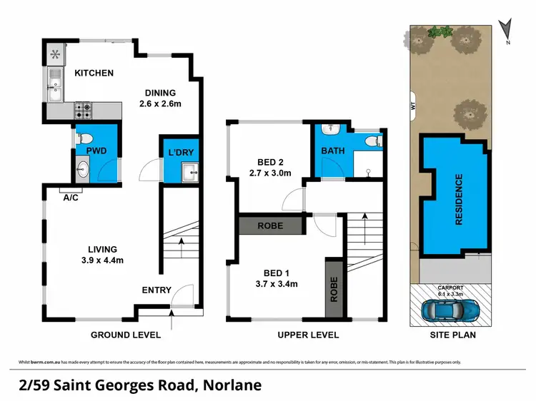 Floorplan of Homely unit listing, 2/59 St Georges Road, Norlane VIC 3214