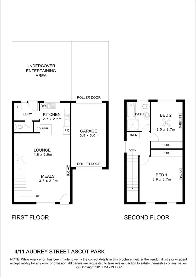 Floorplan of Homely townhouse listing, 4/11 Audrey Street, Ascot Park SA 5043