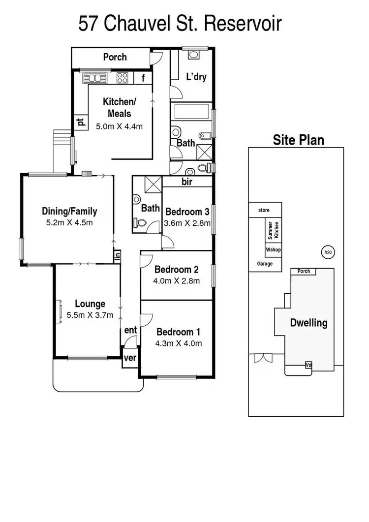 Floorplan of Homely house listing, 57 Chauvel Street, Reservoir VIC 3073