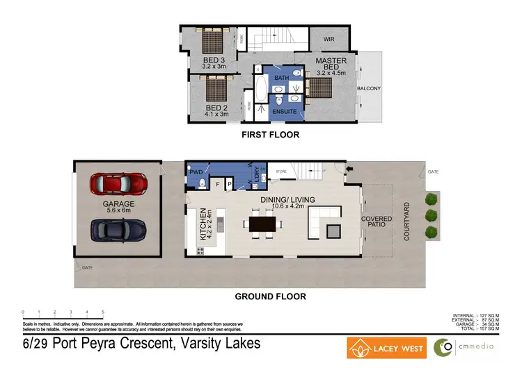 Floorplan of Homely semi-detached listing, 6/29 Port Peyra Crescent, Varsity Lakes QLD 4227