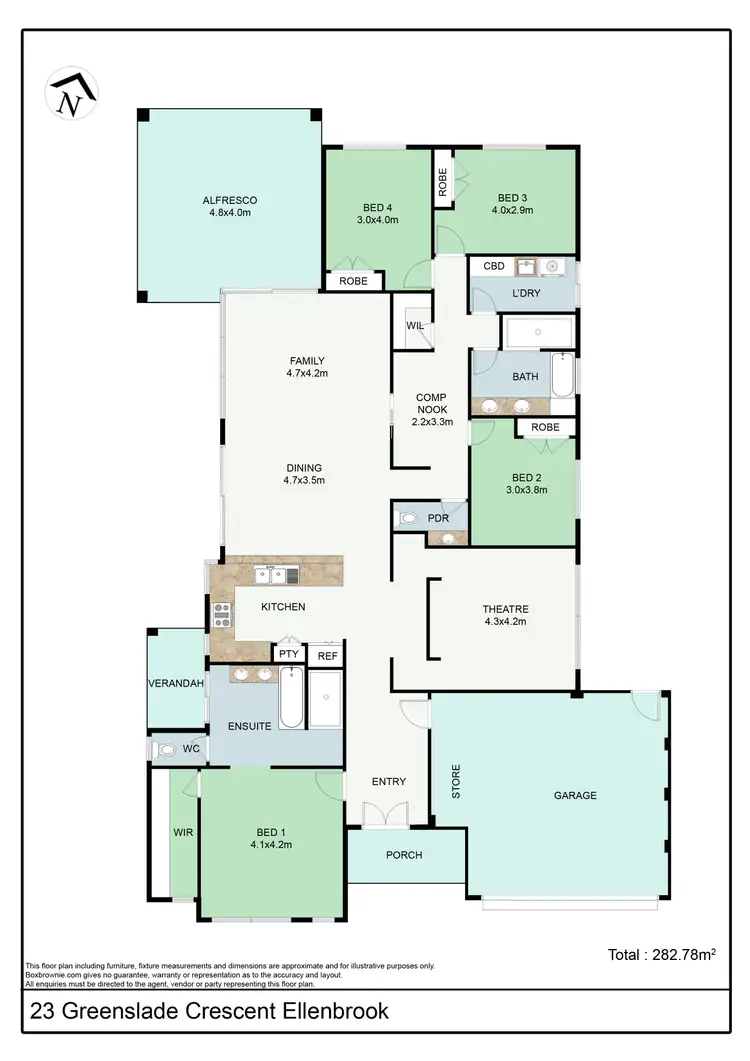 Floorplan of Homely house listing, 23 Greenslade Crescent, Ellenbrook WA 6069