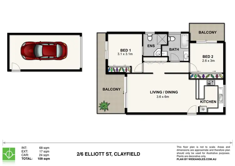 Floorplan of Homely apartment listing, 2/6 Elliott Street, Clayfield QLD 4011