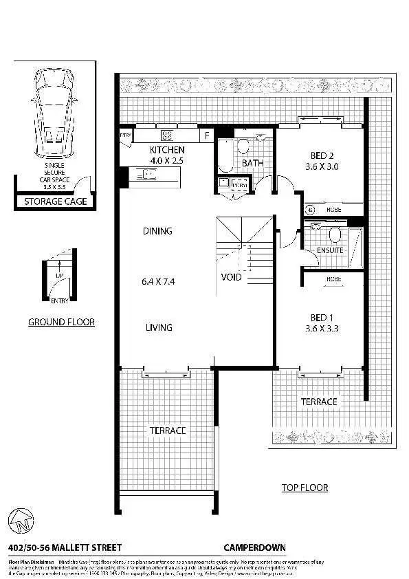 Floorplan of Homely apartment listing, 402/50-56 Mallett Street, Camperdown NSW 2050