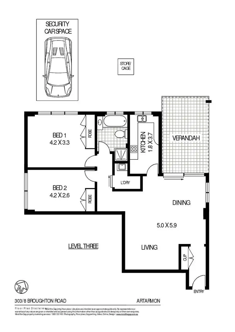 Floorplan of Homely apartment listing, 303/8 Broughton Road, Artarmon NSW 2064