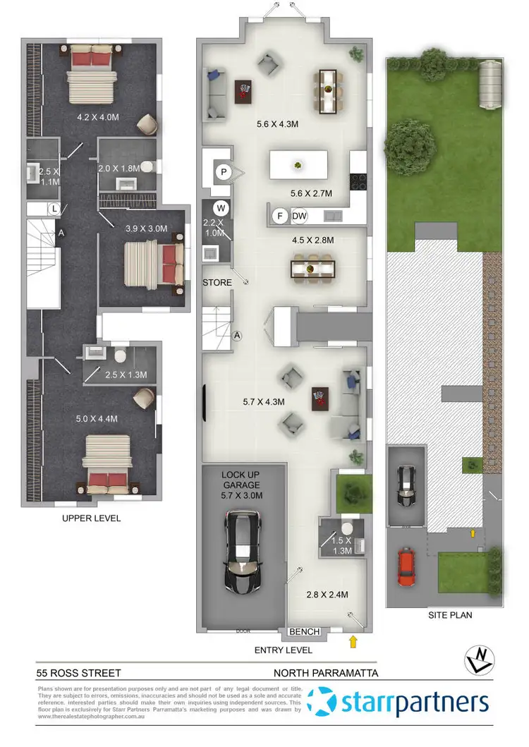 Floorplan of Homely semi-detached listing, 55 Ross Street, North Parramatta NSW 2151