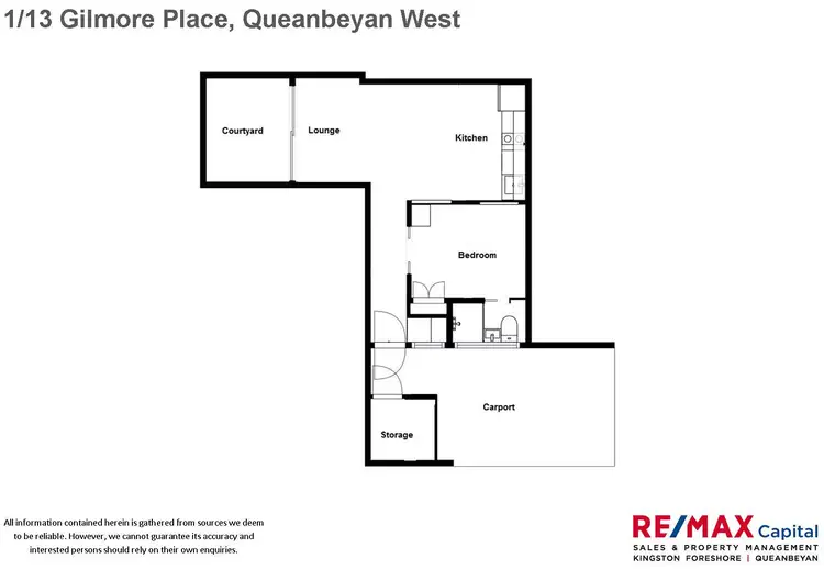 Floorplan of Homely unit listing, 1/13 Gilmore Place, Queanbeyan NSW 2620