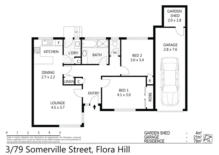 Floorplan of Homely unit listing, 3/79 Somerville Street, Flora Hill VIC 3550