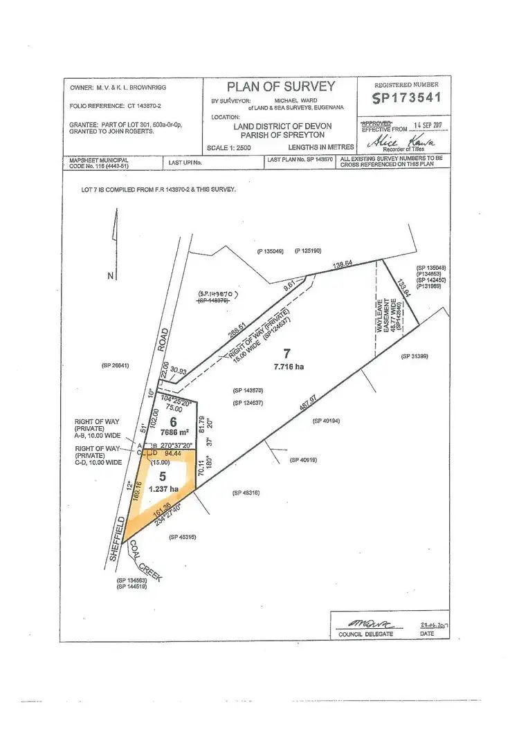 Floorplan of Homely land listing, LOT 5, 597 Sheffield Road, Acacia Hills TAS 7306