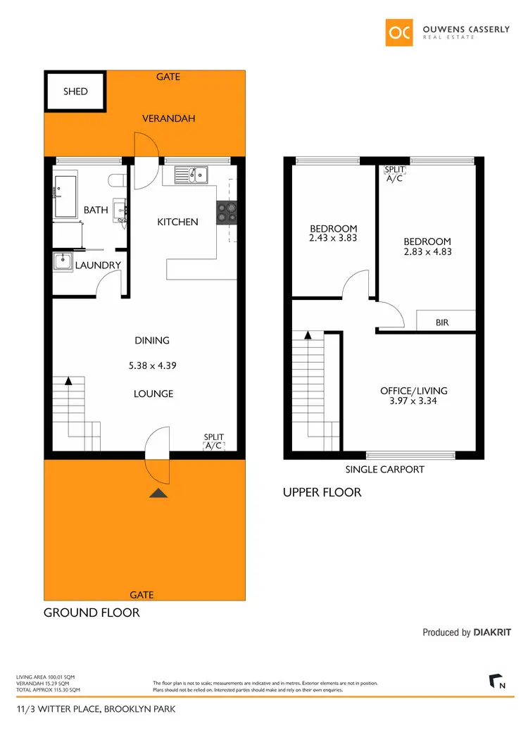 Floorplan of Homely townhouse listing, 11/3 Witter Place, Brooklyn Park SA 5032