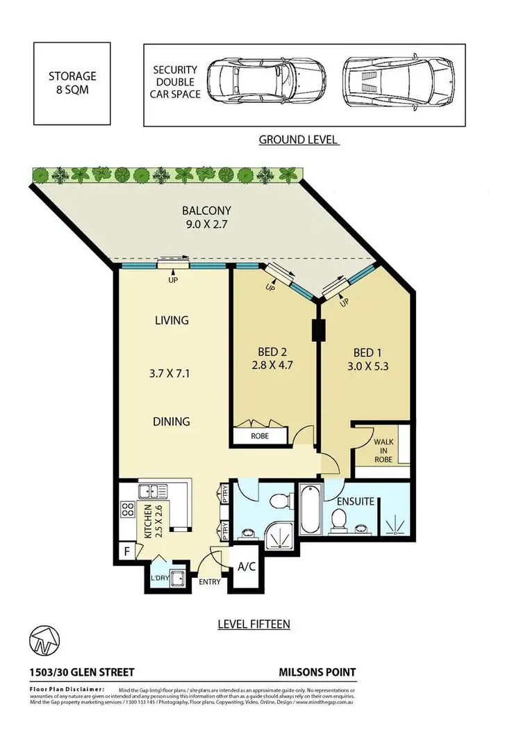 Floorplan of Homely apartment listing, 1503/30 Glen Street, Milsons Point NSW 2061