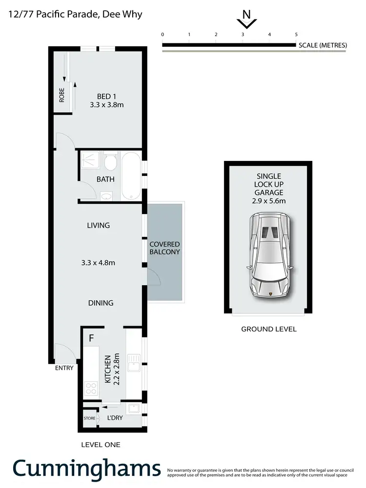 Floorplan of Homely unit listing, 12/77 Pacific Parade, Dee Why NSW 2099