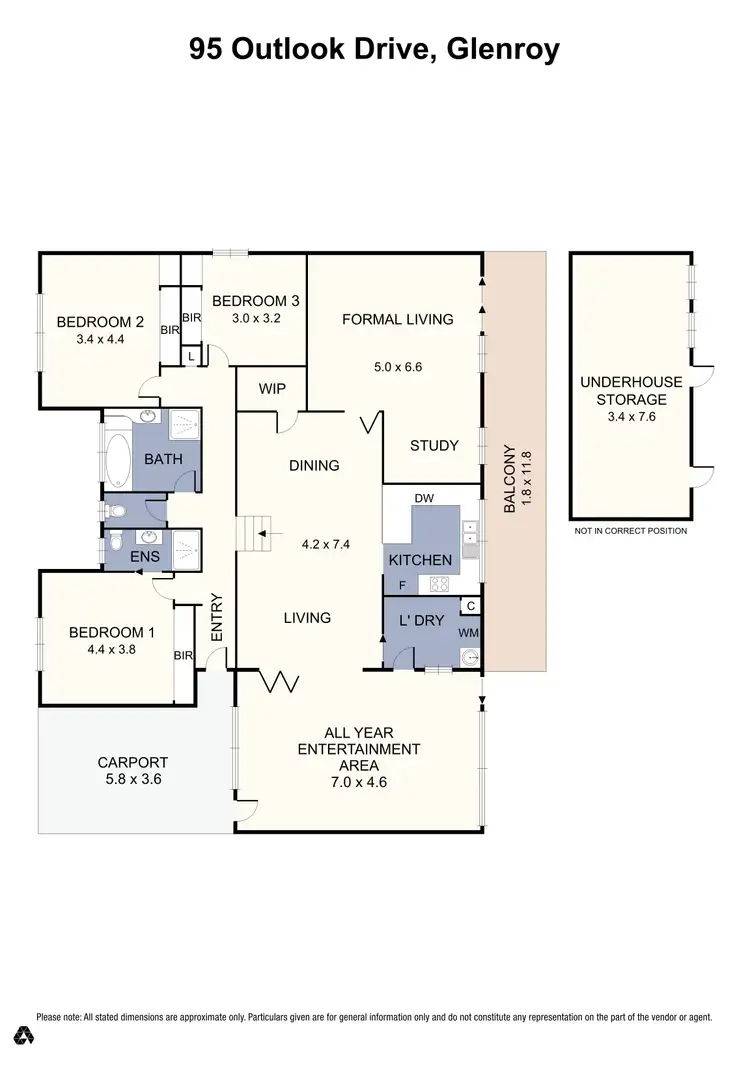 Floorplan of Homely house listing, 95 Outlook Drive, Glenroy VIC 3046