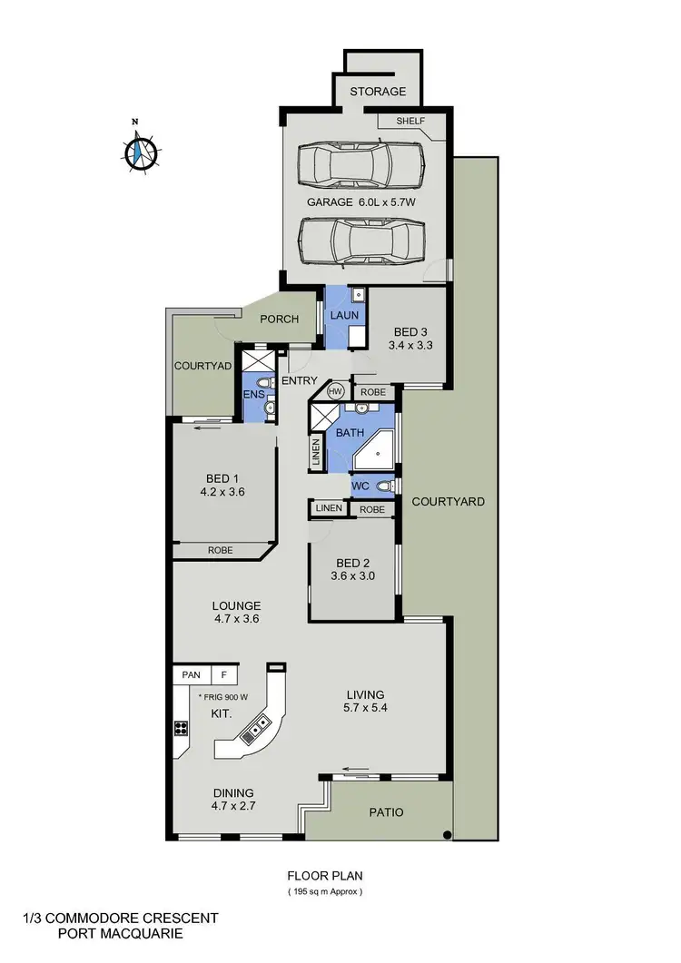 Floorplan of Homely unit listing, 1/3 Commodore Crescent, Port Macquarie NSW 2444