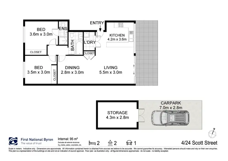 Floorplan of Homely unit listing, 4/24 Scott Street, Byron Bay NSW 2481