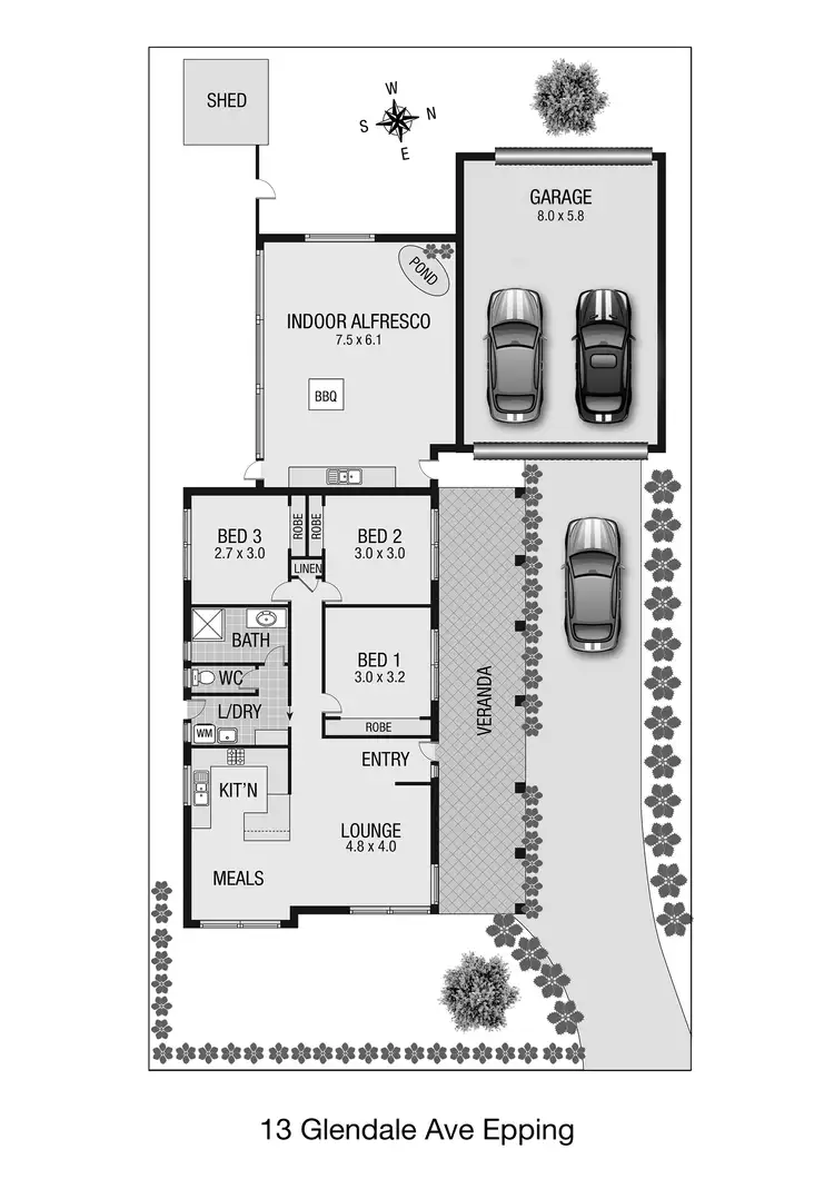 Floorplan of Homely house listing, 13 Glendale Avenue, Epping VIC 3076