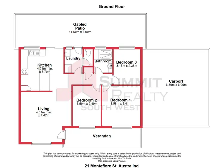 Floorplan of Homely house listing, 21 Montefiore Street, Australind WA 6233