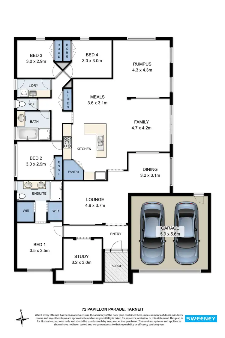 Floorplan of Homely house listing, 72 Papillon Parade, Tarneit VIC 3029