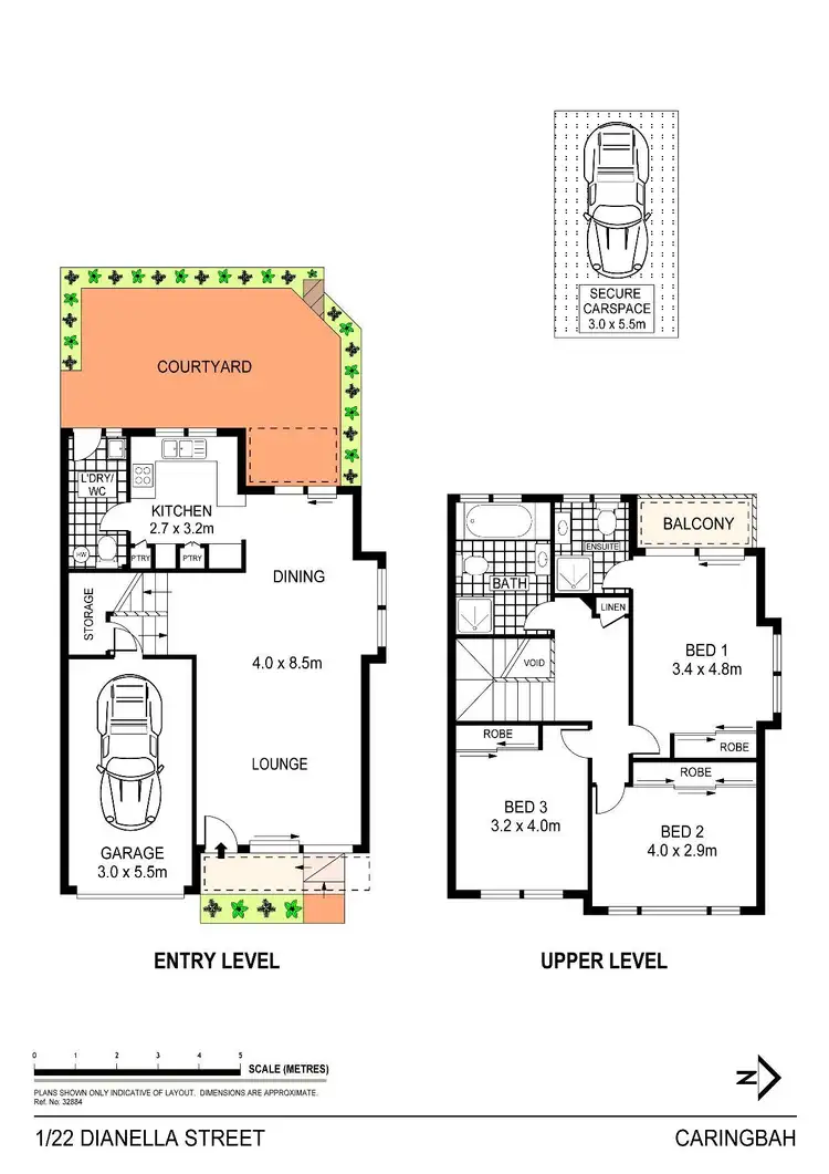 Floorplan of Homely townhouse listing, 1/22-24 Dianella Street, Caringbah NSW 2229