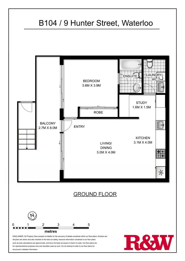 Floorplan of Homely apartment listing, B104/9 Hunter Street, Waterloo NSW 2017