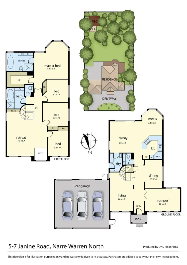 Floorplan of Homely house listing, 5-7 Janine Road, Narre Warren North VIC 3804