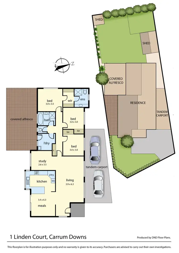 Floorplan of Homely house listing, 1 Linden Court, Carrum Downs VIC 3201