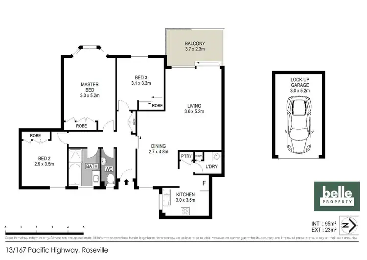Floorplan of Homely apartment listing, 13/167 Pacific Highway, Roseville NSW 2069