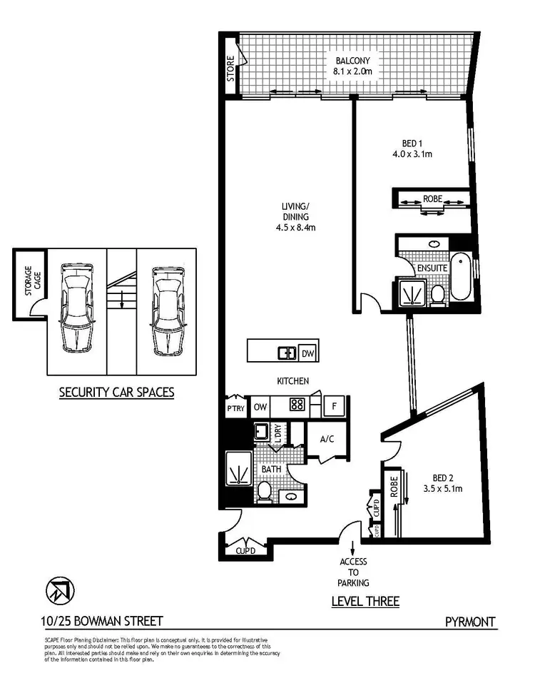 Floorplan of Homely apartment listing, 10/25 Bowman Street, Pyrmont NSW 2009