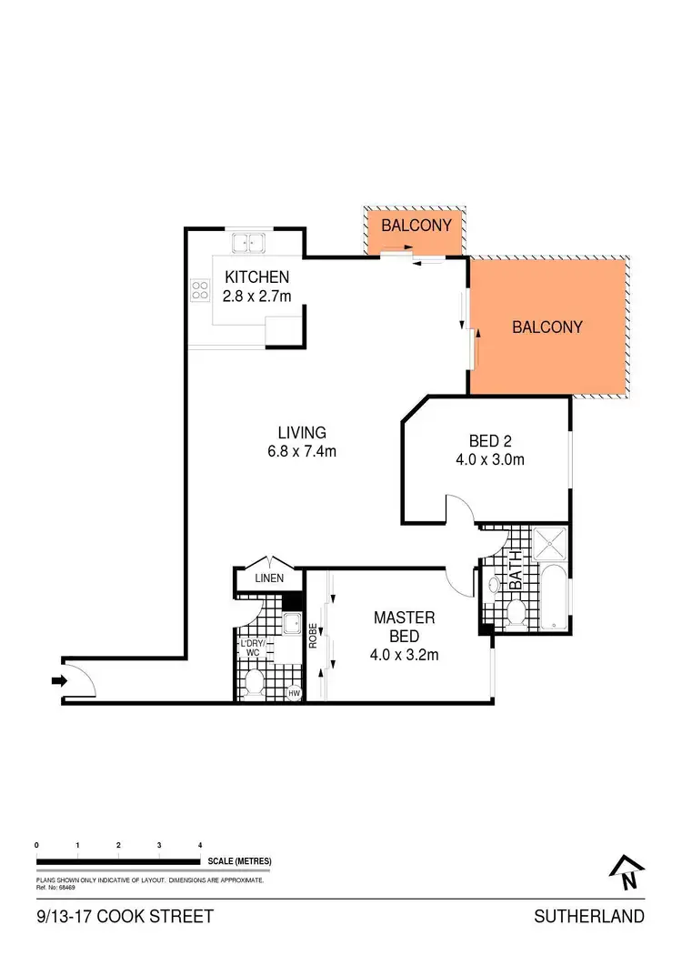 Floorplan of Homely apartment listing, 9/13-17 Cook Street, Sutherland NSW 2232