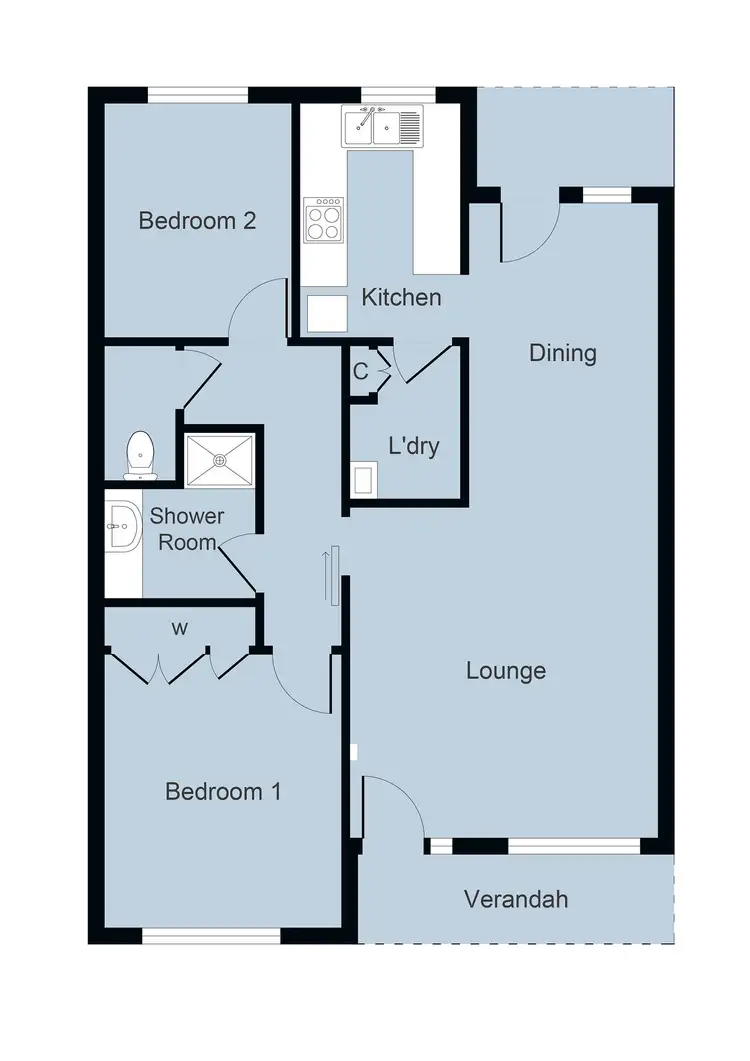 Floorplan of Homely townhouse listing, 3/94 Burns Street, Maryborough VIC 3465
