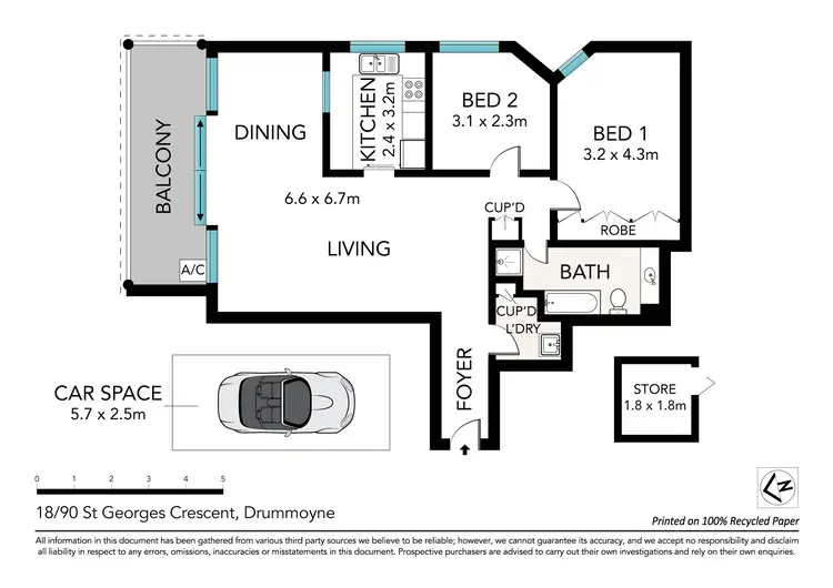 Floorplan of Homely apartment listing, 18/90 St Georges Crescent, Drummoyne NSW 2047