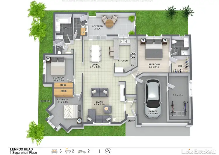 Floorplan of Homely house listing, 1 Sugarwharf Place, Lennox Head NSW 2478