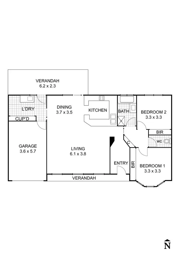Floorplan of Homely unit listing, 2/78 Somerville Street, Flora Hill VIC 3550