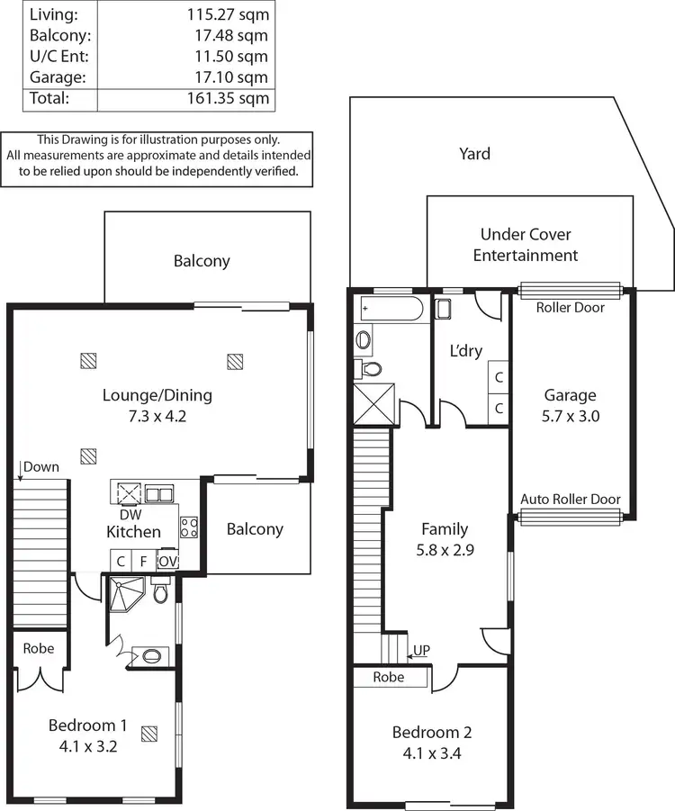 Floorplan of Homely townhouse listing, 2/41 Young Street, Seacliff SA 5049
