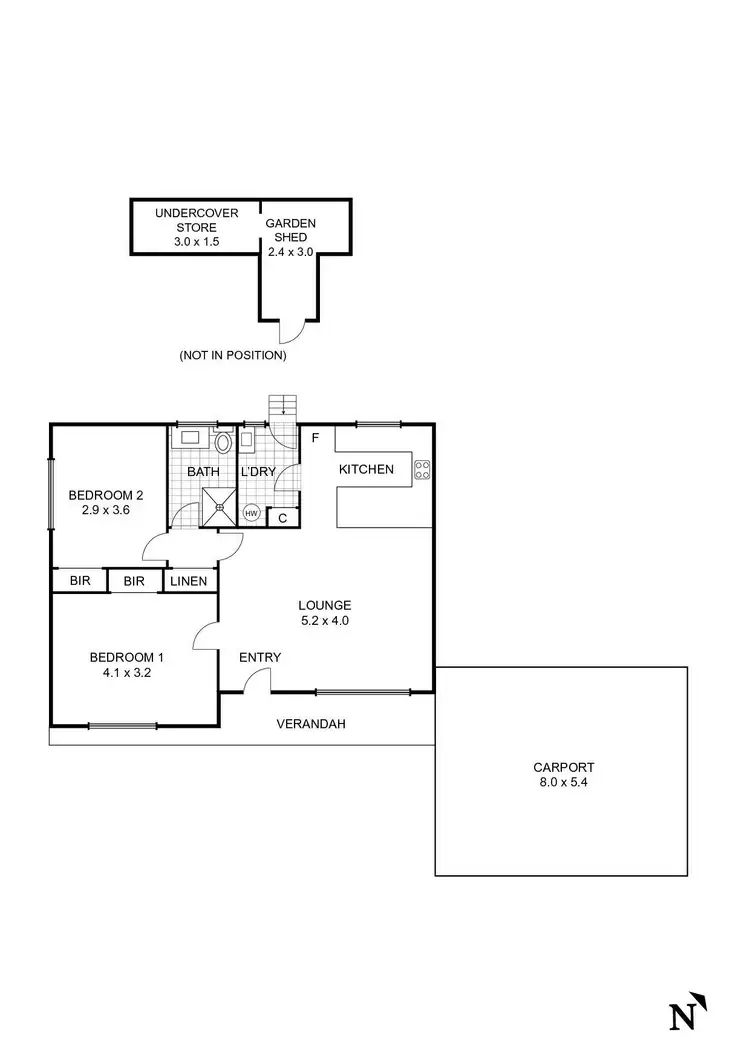 Floorplan of Homely unit listing, 2 Potters Lane, Kangaroo Flat VIC 3555
