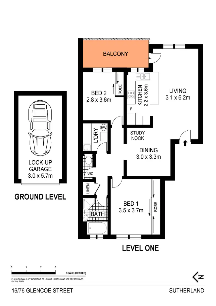 Floorplan of Homely apartment listing, 16/76 Glencoe Street, Sutherland NSW 2232