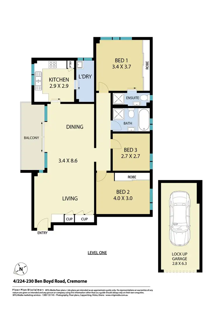 Floorplan of Homely apartment listing, 4/224-230 Ben Boyd Road, Cremorne NSW 2090