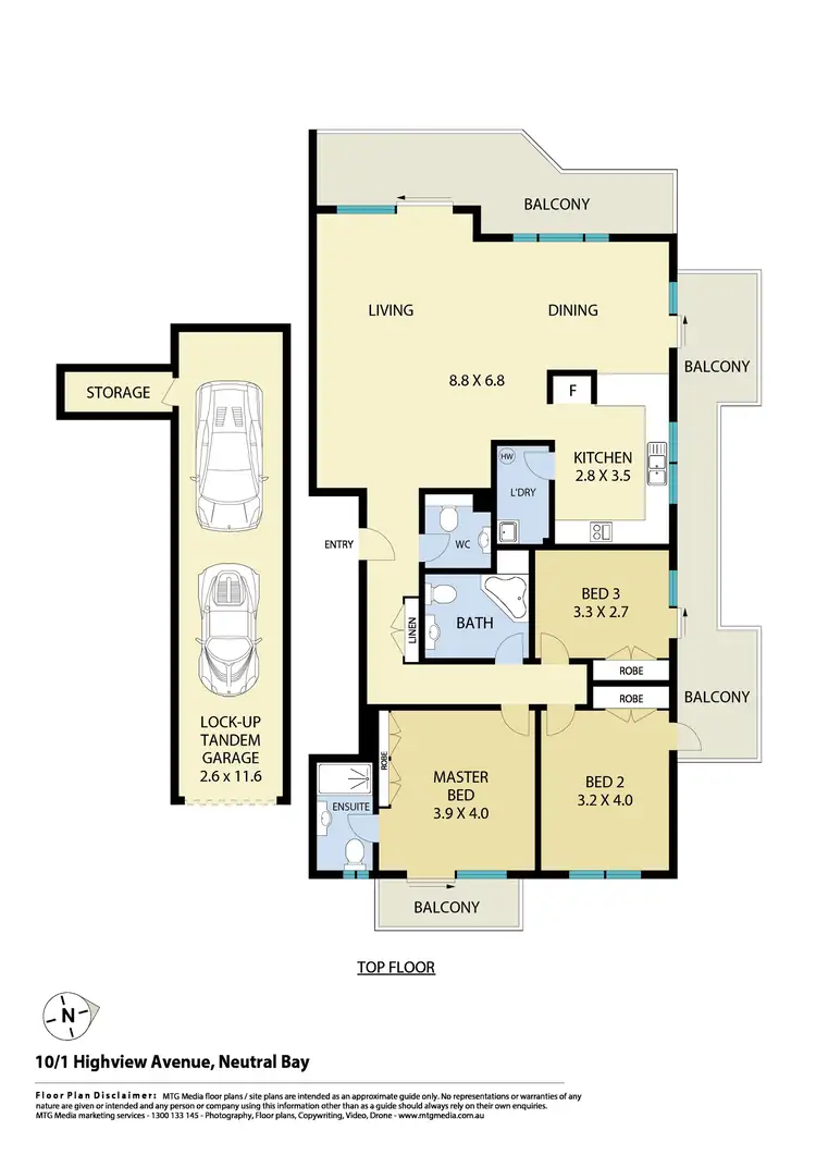 Floorplan of Homely apartment listing, 10/1 Highview Avenue, Neutral Bay NSW 2089