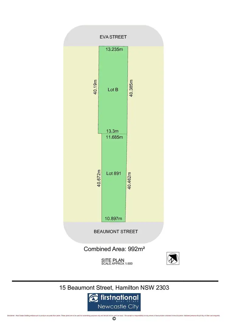 Floorplan of Homely land listing, 15 Beaumont Street, Hamilton NSW 2303