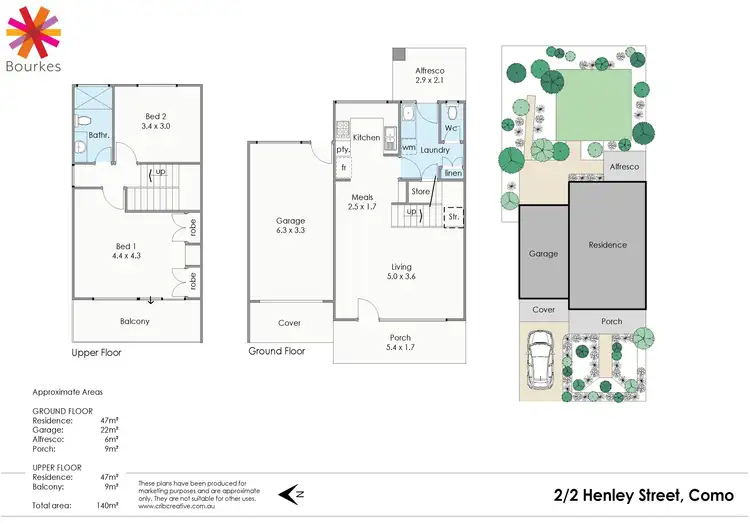 Floorplan of Homely townhouse listing, 2/2 Henley Street, Como WA 6152